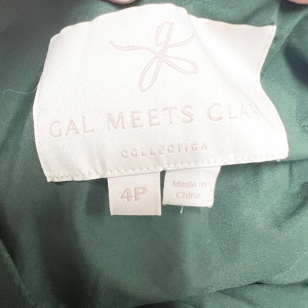 Gal Meets Glam Collection Evergreen Satin Noelle Twist Neck Dress Sz 4P - Picture 9 of 10